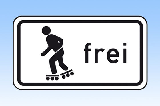 Inline-Skater dürfen künftig nur dann abseits der Fußwege fahren, wenn es das neue Zusatzschild "Skaten" ausdrücklich zulässt.