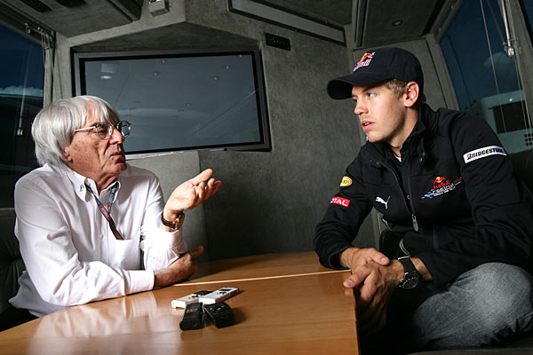Bernie Ecclestone Sebastian Vettel Formel 1 2009 Grand Prix GP Großer Preis Belgien Spa Francorchamps Interview