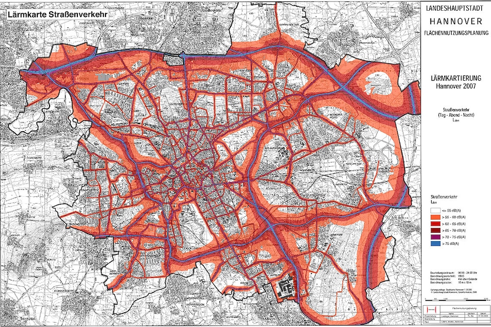 Lärmkarte Straßenverkehr Hannover