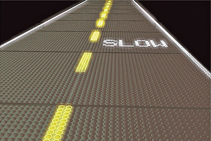 Straßenbelag mit Solarzellen