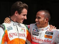 Startreihe eins in Monza: Adrian Sutil und sein Kumpel Lewis Hamilton