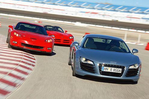Drei für die Rennstrecke: Audi R8, Corvette Z06, Viper SRT-10.