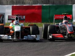 Zwischen Adrian Sutil und Heikki Kovalainen wurde es etwas zu eng
