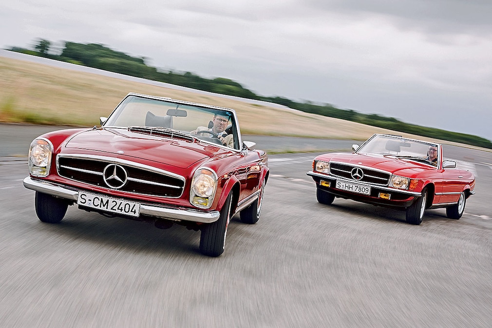 Mercedes 280 SL W113       Mercedes 280 SL R107