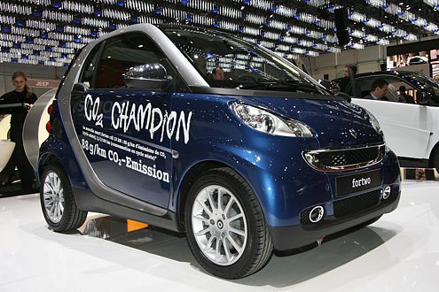 Selbst ernannter "CO2-Champion": Smart fortwo cdi mit 88 g CO2/km.