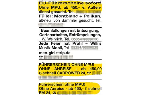Kriminelle Angebote im Anzeigenblatt "Wolfenbütteler Schaufenster".