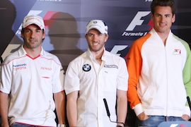 Welchen F1-Piloten wünschen Sie sich in der DTM? Timo Glock, Nick Heidfeld oder Adrian Sutil (v.li.)?