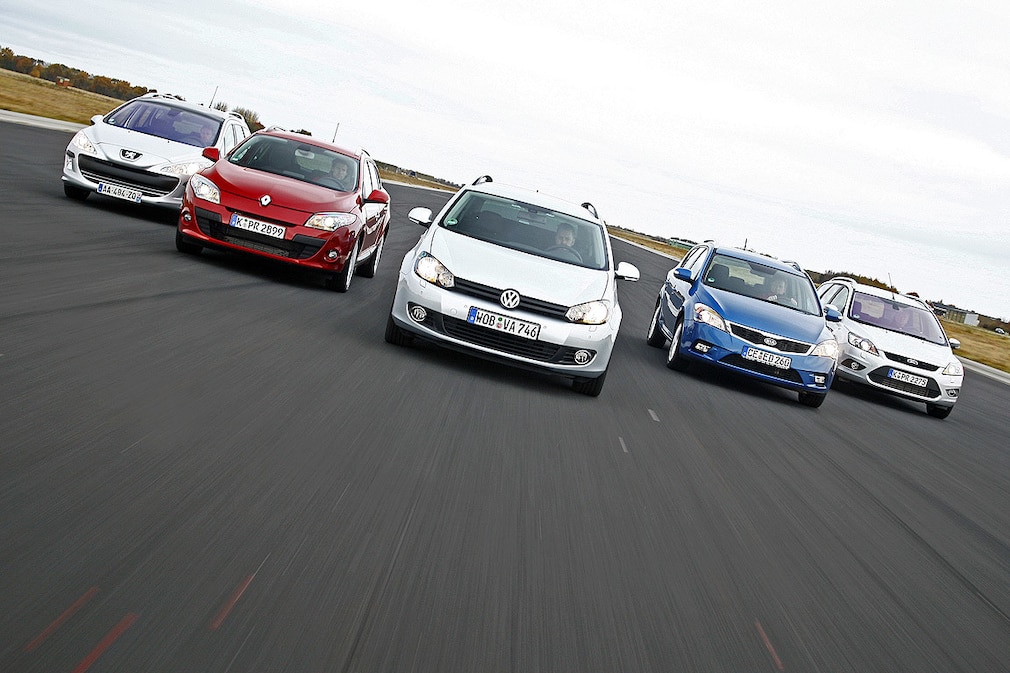 VW Golf Variant Kia Cee'd SW Ford Focus Turnier Renault Mégane Grandtour Peugeot 308 SW