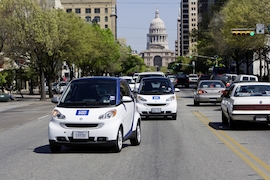Smarts von Car2Go sind jetzt auch in Austin, Texas unterwegs.