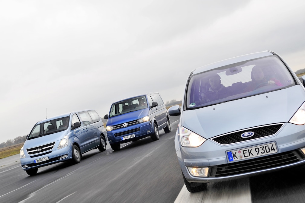 VW Multivan Startline 2.0 TDI, Hyundai H-1 Travel, Ford Galaxy 2.0 TDCi