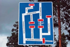 Motiv aus dem neuen Buch "Schräge Schilder"