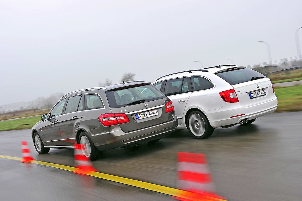 Skoda Superb Combi Mercedes E-Klasse T-Modell