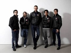 Nick Wirth und die Fahrer: Álvaro Parente, Timo Glock, Lucas di Grassi, Luiz Razia