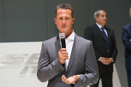 Michael Schumacher am Mikrofon
