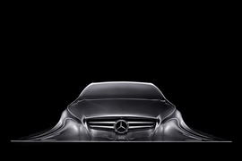 Skulptur des Mercedes CLS in Detroit 2010