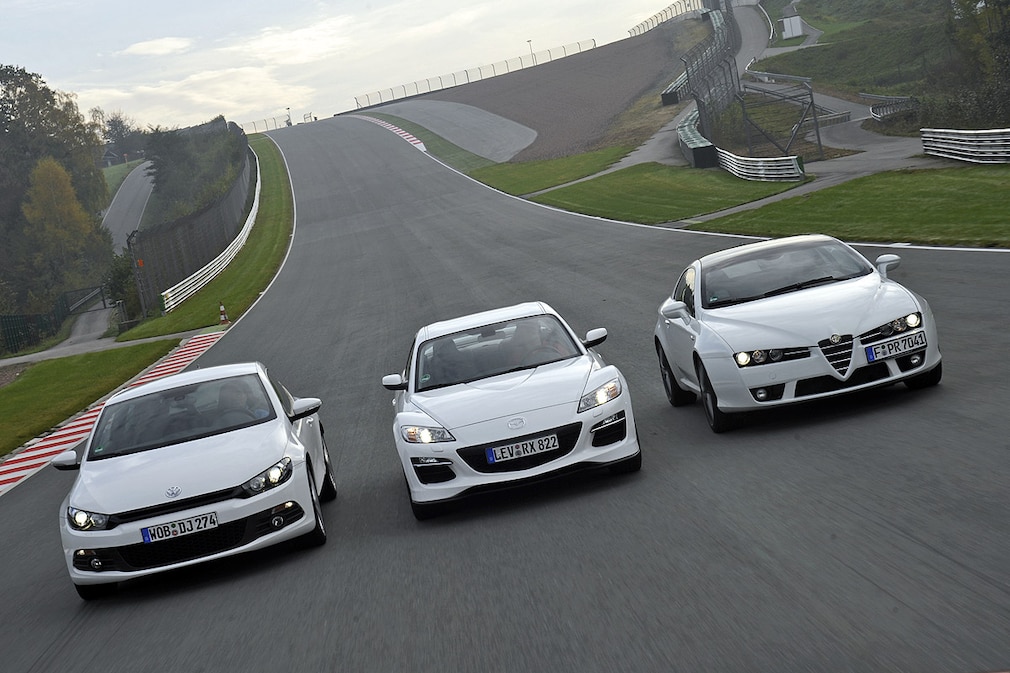VW Scirocco 2.0 TSI Mazda RX-8 Alfa Romeo Brera 1.8 TBi