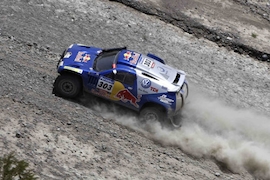 Gewinnen Etappe zwölf: Carlos Sainz/Lucas Cruz auf VW Race Touareg