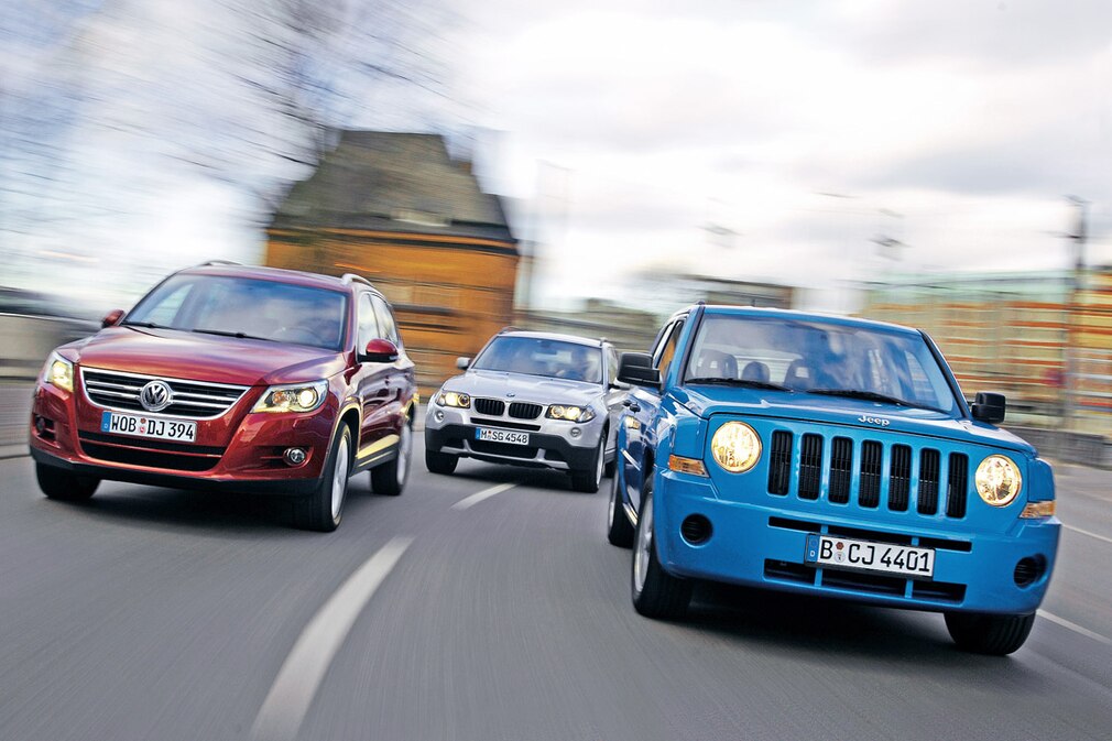 BMW X3 2.0 i, Jeep Patriot 2.4 Sport, VW Tiguan 1.4 TSI Sport & Style
