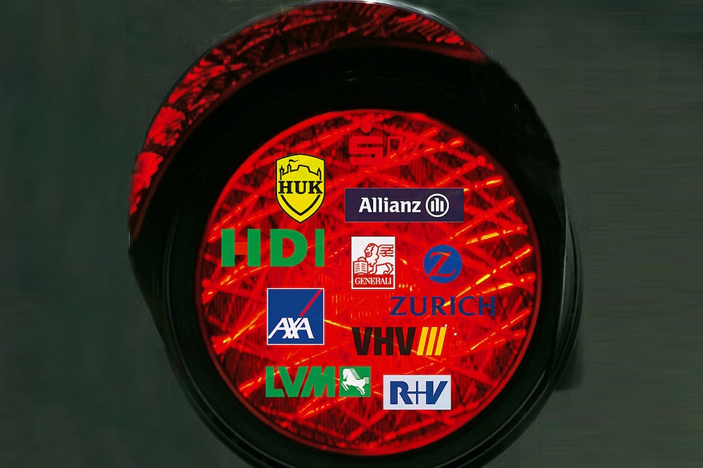 Logos der zehn wichtigsten Kfz-Versicherer