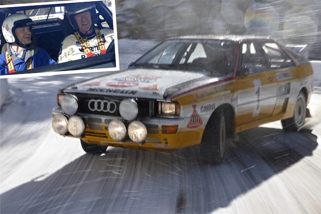 Unterwegs mit Walter Röhrl im Audi Rallye quattro am Col de Turini (Rallye Monte Carlo)