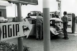Historische Agip-Tankstelle