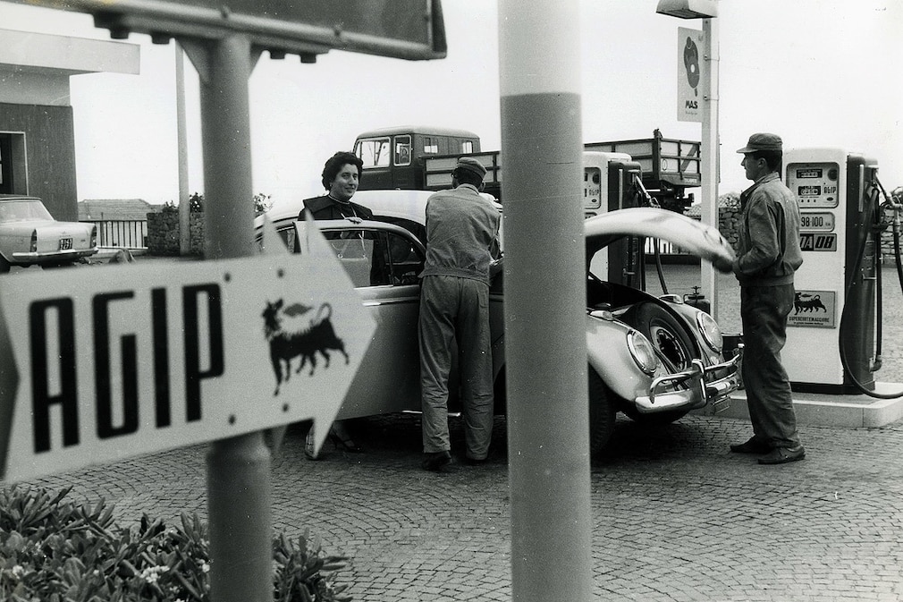 Historische Agip-Tankstelle