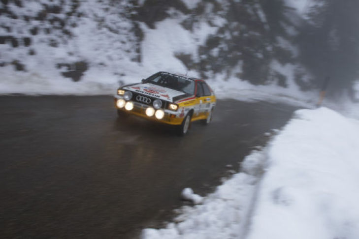 Unterwegs mit Walter Röhrl im Audi Rallye quattro am Col de Turini (Rallye Monte Carlo)