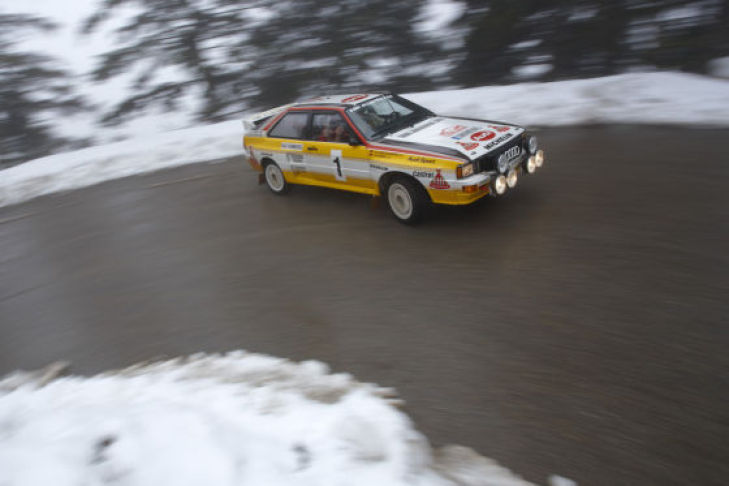 Unterwegs mit Walter Röhrl im Audi Rallye quattro am Col de Turini (Rallye Monte Carlo)