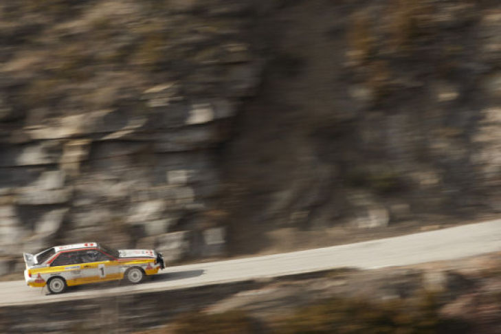 Unterwegs mit Walter Röhrl im Audi Rallye quattro am Col de Turini (Rallye Monte Carlo)