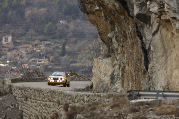 Unterwegs mit Walter Röhrl im Audi Rallye quattro am Col de Turini (Rallye Monte Carlo)