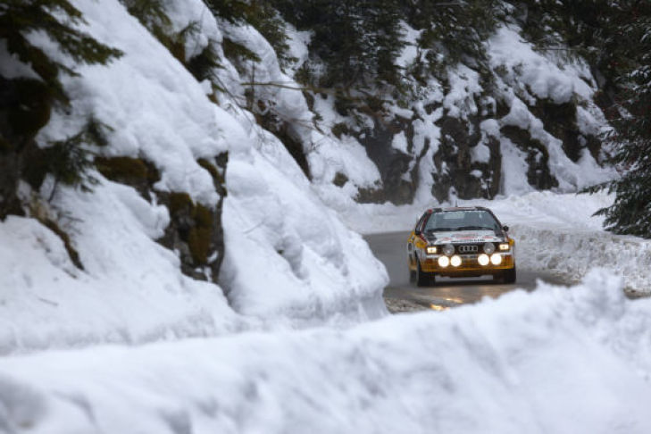 Unterwegs mit Walter Röhrl im Audi Rallye quattro am Col de Turini (Rallye Monte Carlo)