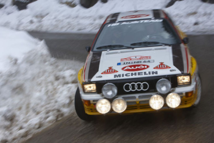 Unterwegs mit Walter Röhrl im Audi Rallye quattro am Col de Turini (Rallye Monte Carlo)