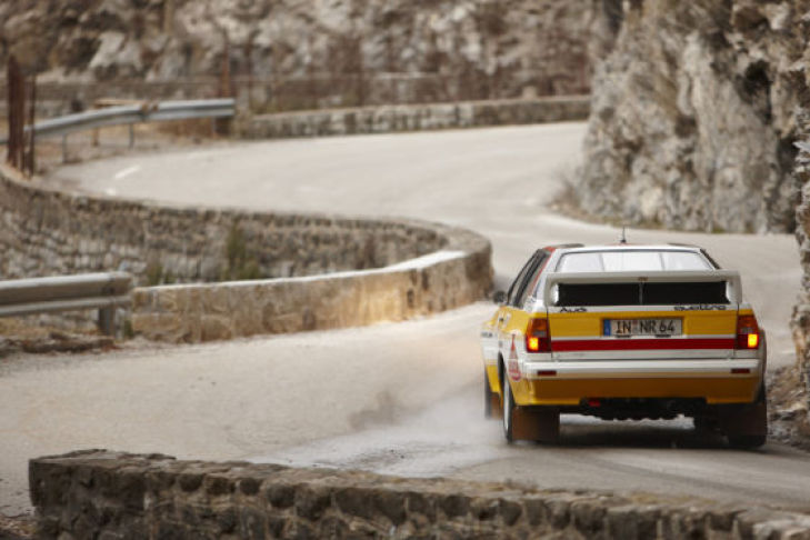 Unterwegs mit Walter Röhrl im Audi Rallye quattro am Col de Turini (Rallye Monte Carlo)