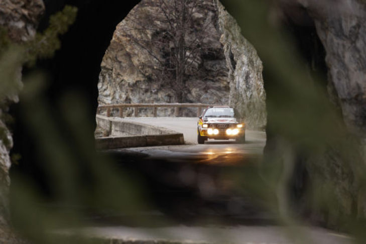 Unterwegs mit Walter Röhrl im Audi Rallye quattro am Col de Turini (Rallye Monte Carlo)