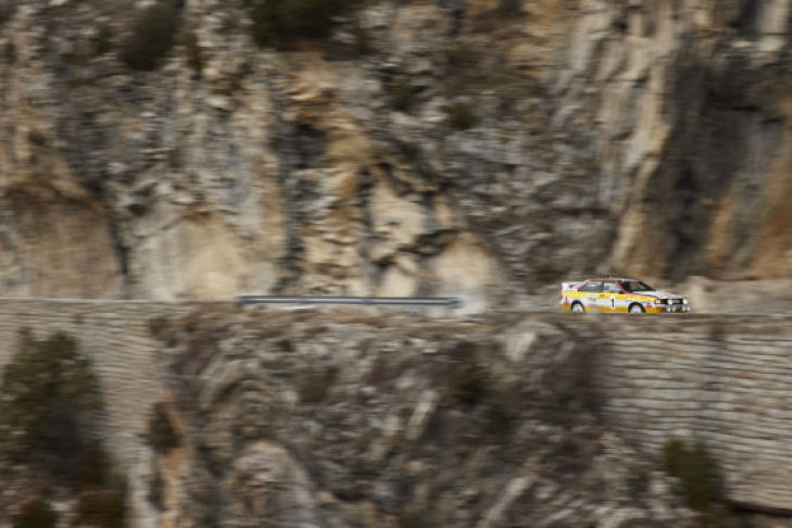 Unterwegs mit Walter Röhrl im Audi Rallye quattro am Col de Turini (Rallye Monte Carlo)