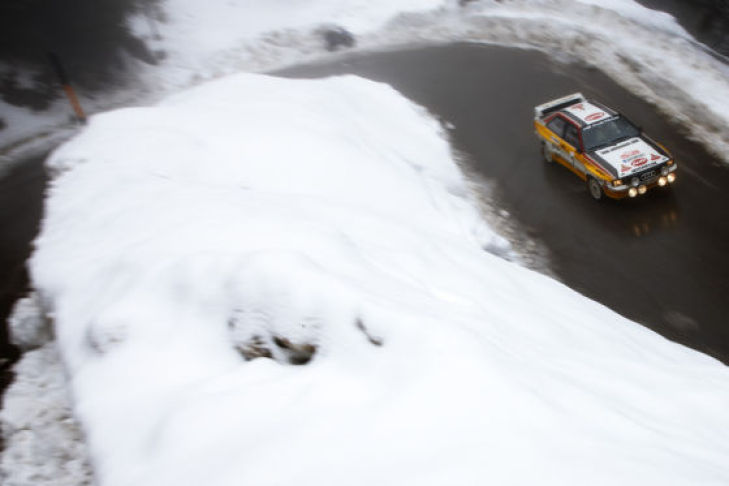 Unterwegs mit Walter Röhrl im Audi Rallye quattro am Col de Turini (Rallye Monte Carlo)
