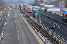 Fahrbahnschäden auf der Autobahn A1