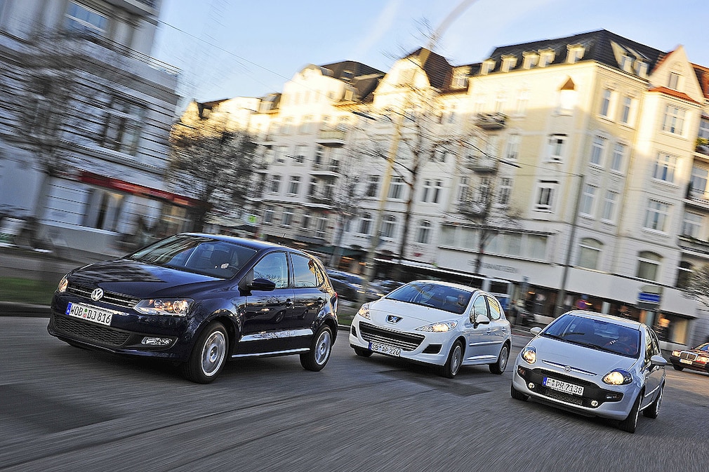 VW Polo Fiat Punto Evo Peugeot 207