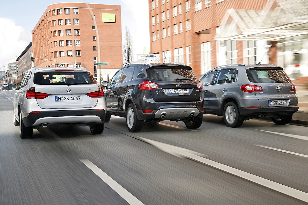 BMW X1 xDrive 18d Ford Kuga 2.0 TDCi 4x4 VW Tiguan 2.0 TDI 4Motion