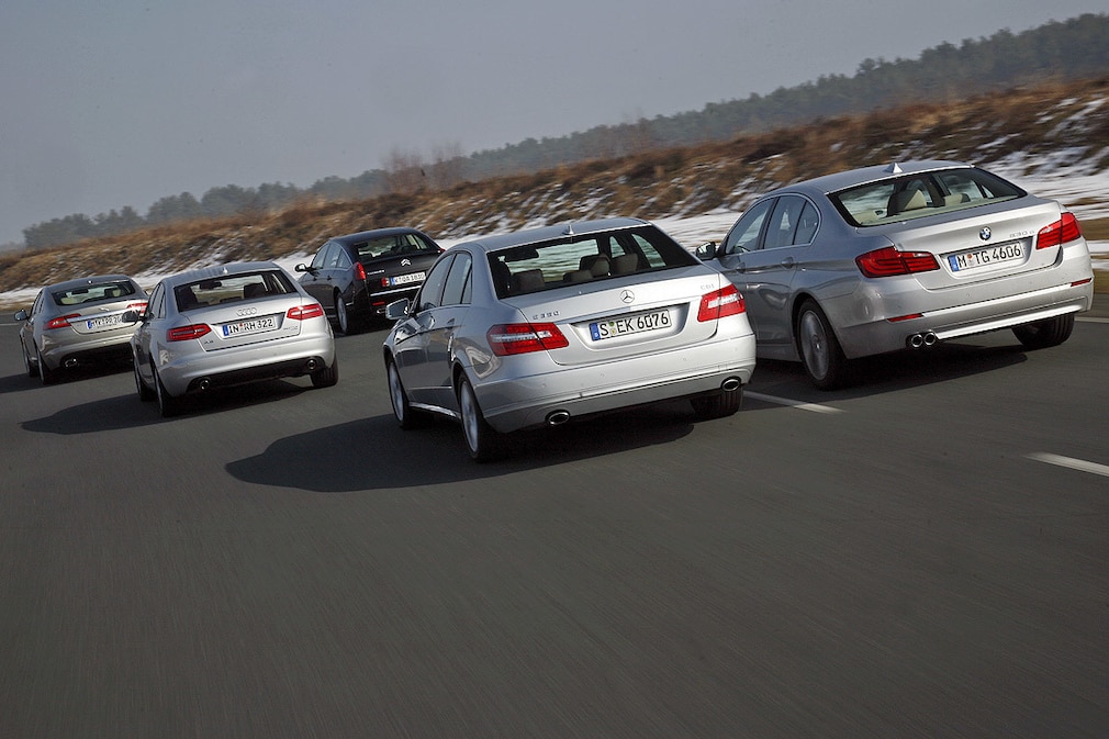 BMW 5er Audi A6 Citroën C6 Jaguar XF Mercedes E-Klasse