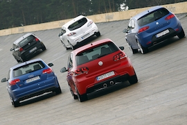 Audi S3 Sportback quattro BMW 130i Mazda3 2.3 MPS VW Golf R Seat Leon Cupra R