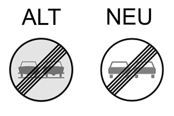 Verkehrsschild Ende des Überholverbotes für Kraftfahrzeuge aller Art