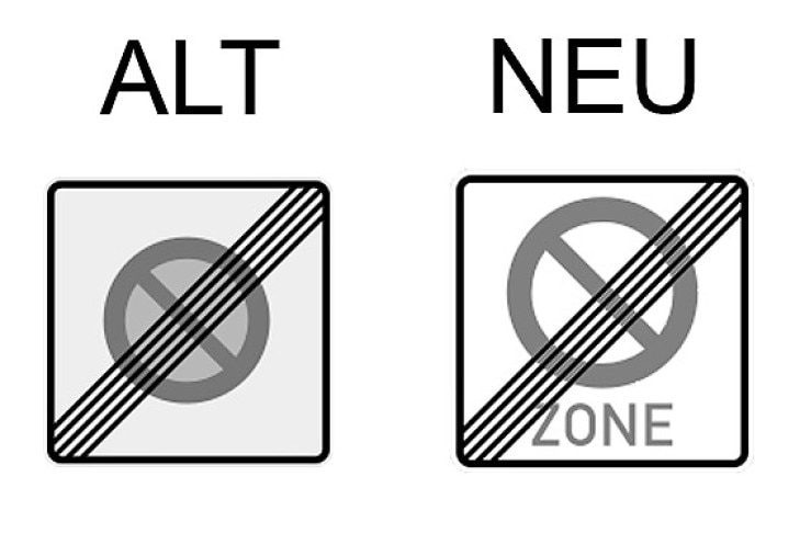 Verkehrsschild Ende eines eingeschränkten Halteverbotes für eine Zone