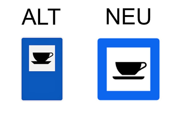 Verkehrsschild Autobahnkiosk