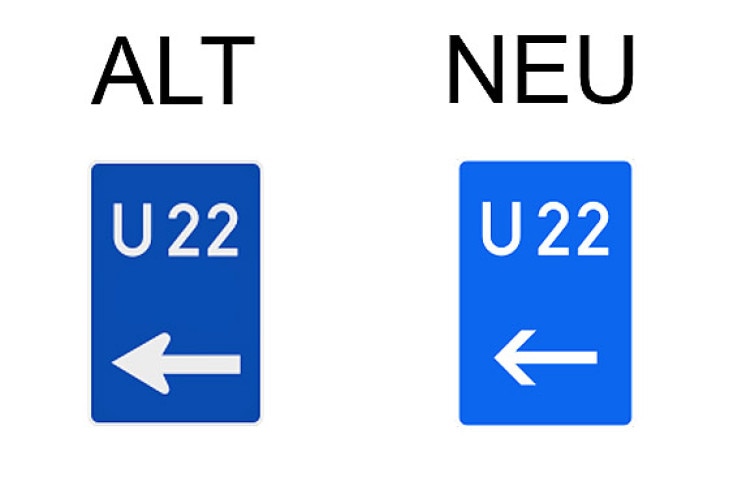 Verkehrsschild Bedarfsumleitung hier links