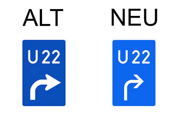 Verkehrsschild Bedarfsumleitung rechtsweisend