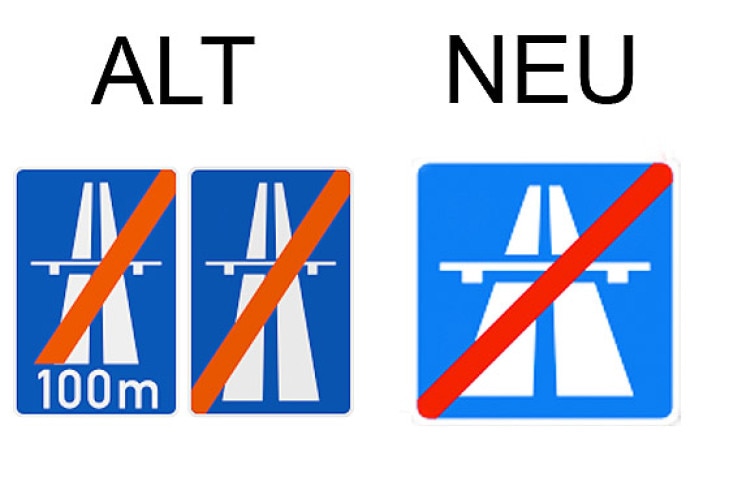 Verkehrsschild Ende der Autobahn