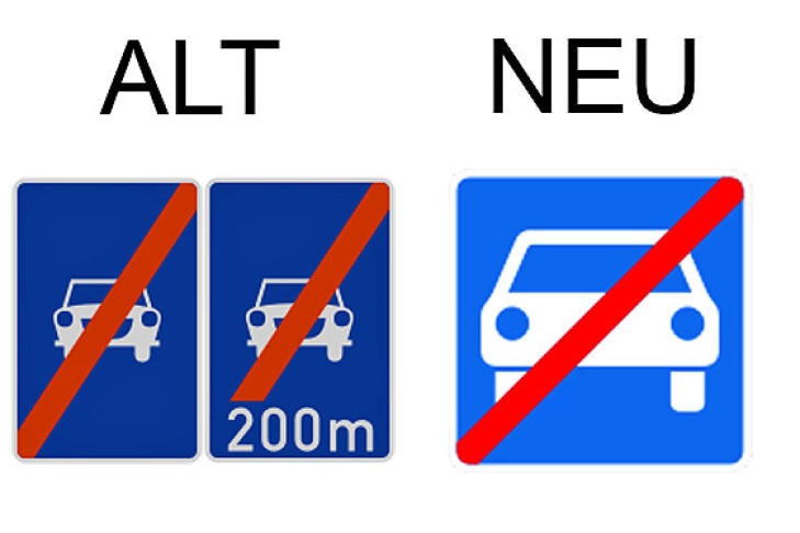 Verkehrsschild Ende der Kraftfahrstraße