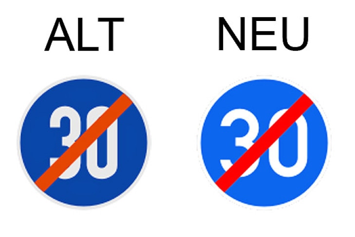 Verkehrsschild Ende der vorgeschriebenen Mindestgeschwindigkeit