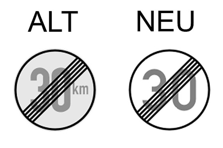 Verkehrsschild Ende der zulässigen Höchstgeschwindigkeit 30 km/h